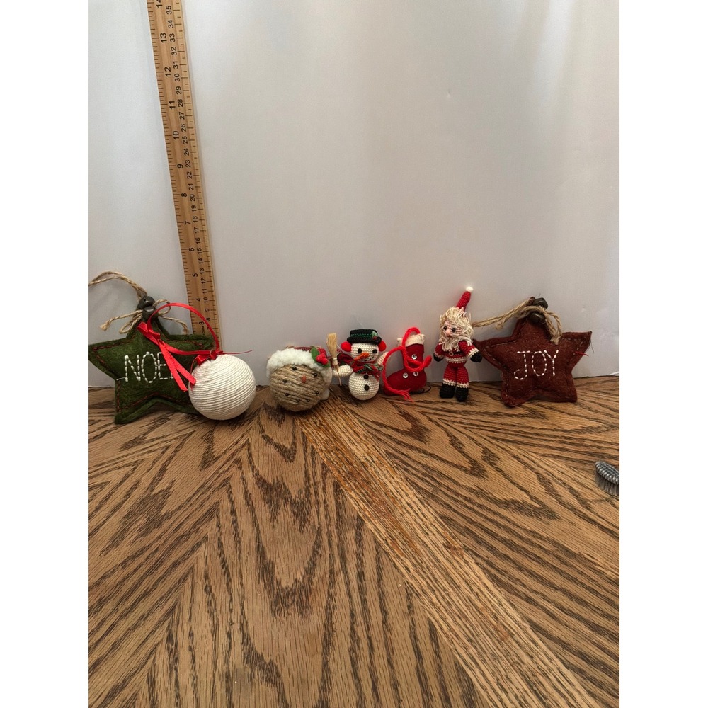 Rustic Christmas Unbranded Ornament Set OS Multi Color Mixed Media‎ 7pc